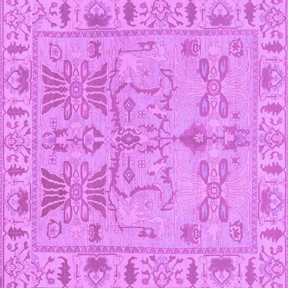 Ahgly Company Indoor Square Oriental Purple Traditional Area Rugs, 3' Square