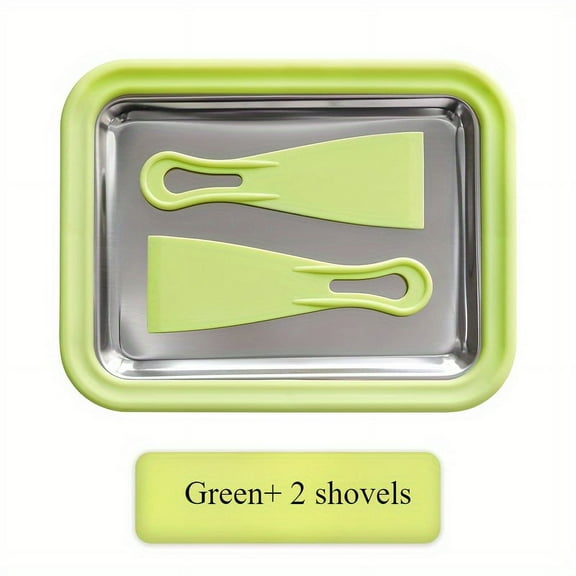 SUSANMAISON Stainless Steel Ice Cream Maker Plate With 2 Scrapers - DIY Homemade Fried Ice & Yogurt Machine, Food Contact Safe - Family Dessert Making Cookware Kit