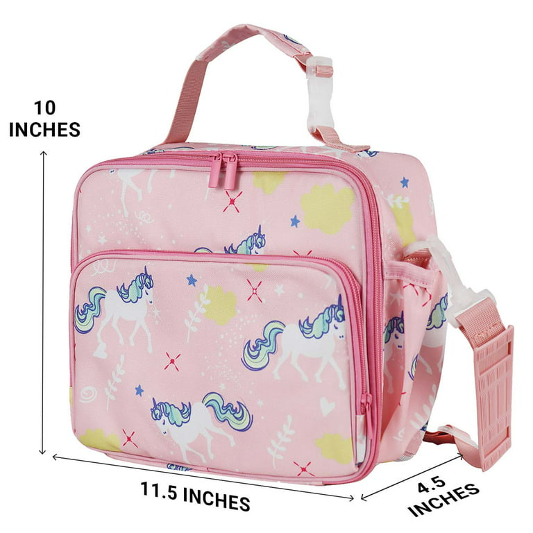 Cherry Light Weight Tiffin Box For Kids, Girls & Boys With Shoulder Strap,  Gabby Insulated & Side Bottle Holder For Keeping Food Fresh And Hot - Pink  