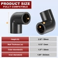 thumbnail image 2 of 4 Pcs 3/4" 90 Degree Elbow PVC Pipe Fitting, Furniture Build Grade Schedule 80 Pipe Corner Connector Socket Elbow PVC Corner Adapter for Water Line Plumbing & Irrigation, Grey, 2 of 7