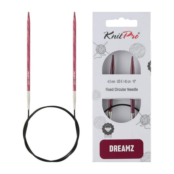 Agujas circulares fijas KnitPro Dreamz de 40 cm, talla 6 (4 mm)