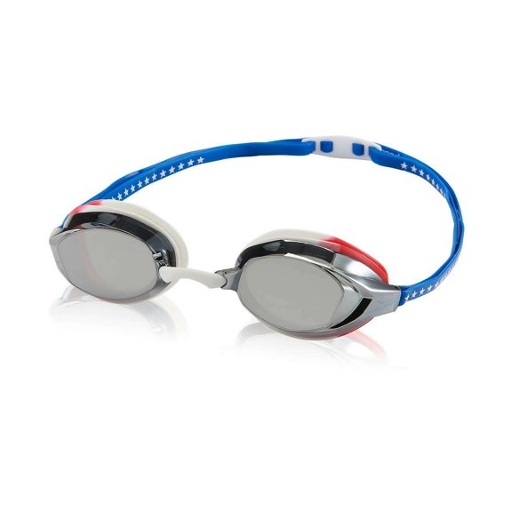 Speedo Vanquisher EV Mirrored Swim Goggles - Mirrored Red/White/Blue/Grey