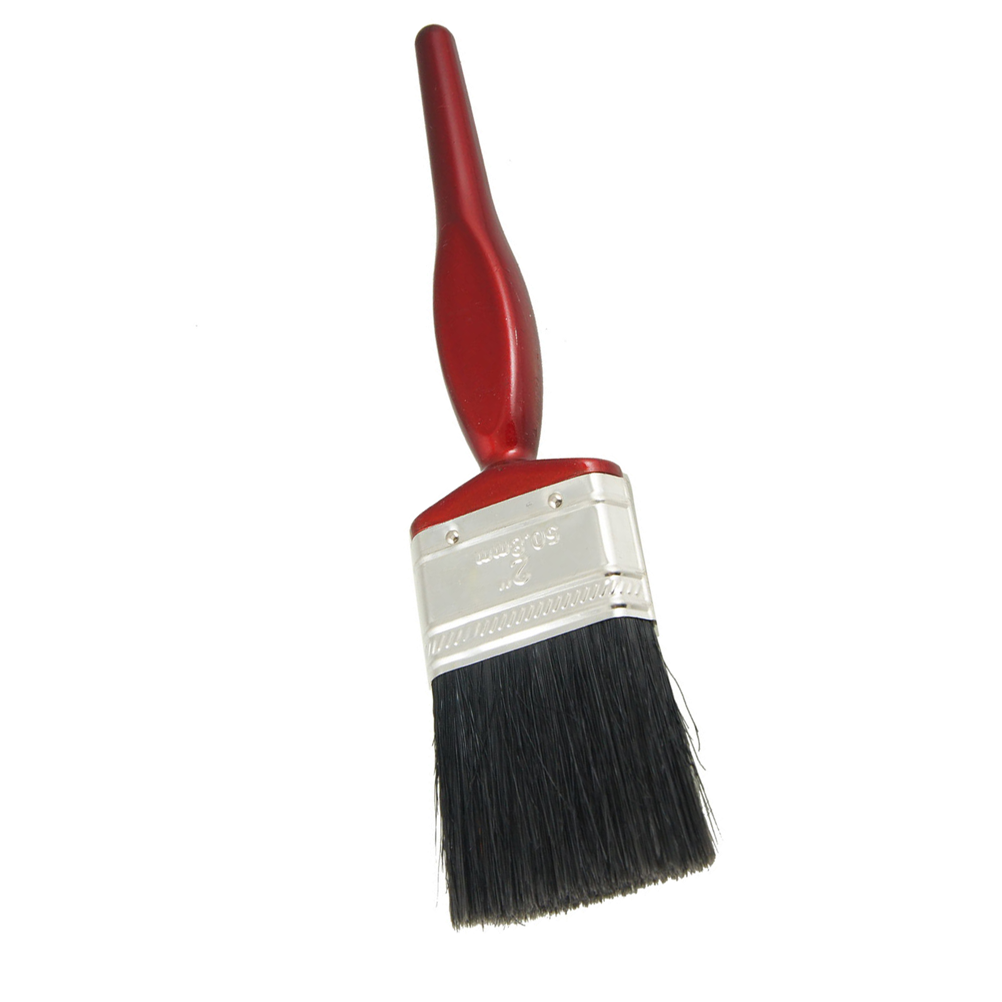 Unique Bargains Painter Bristle Handle Paint Brush Painting Tool Black Dark Red 2in Wide