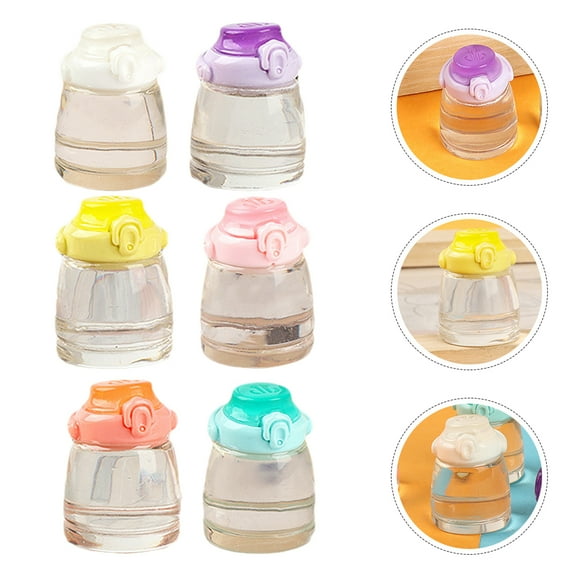 12pcs Simulated Mini Water Bottles Miniatures Bottles Model Miniature Bottle Decoration for Doll House Mixed Color