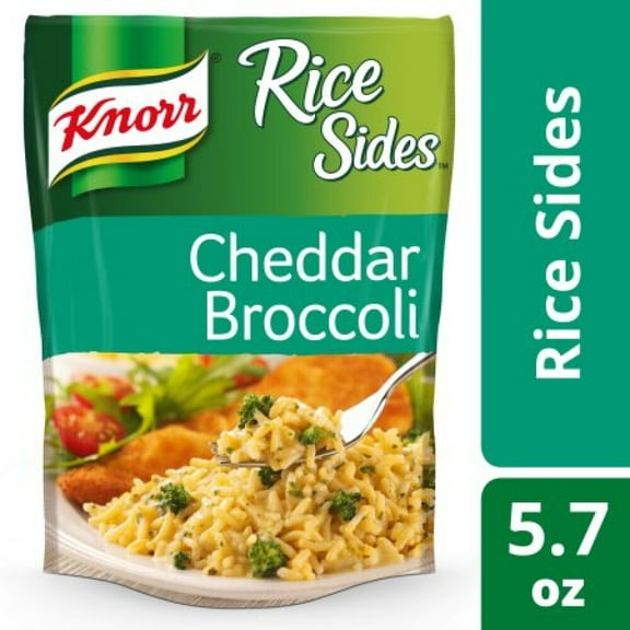 Knorr Rice Side Dish for Rich, Savoury Flavor Cheddar Broccoli No Artificial Preservatives 5.7 Oz (Pack of 18)