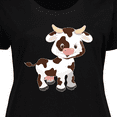 thumbnail image 4 of Inktastic Cute White Holstein Cow with Brown Spots Women's Plus Size T-Shirt, 4 of 5