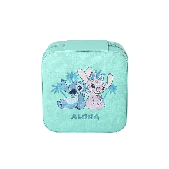 Disney Girl's Stitch and Angel Square Travel Jewelry Case