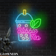 thumbnail image 3 of Glowneon Bubble Tea Glass Wall Art, Boba Tea Led Sign, Milk Tea Decor, 3 of 5
