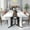 Marble-white, variant on 71 inch Large Rectangular Dining Table for 6-8 People, Dining Table with Marble-Color Wood Waterproof Tabletop and Adjustable Leg, 6ft Luxurious Family Dinner Table for Office Kitchen Living Room