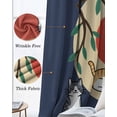 thumbnail image 6 of Navy Blue Cat Cartoon Blackout Curtains 96 Inch Length 2 Panels Set, Summer Botanical Sun Modern Art Full Shading Curtains for Windows, Blackout Curtains for Bedroom Living Room 52"x96", 6 of 8