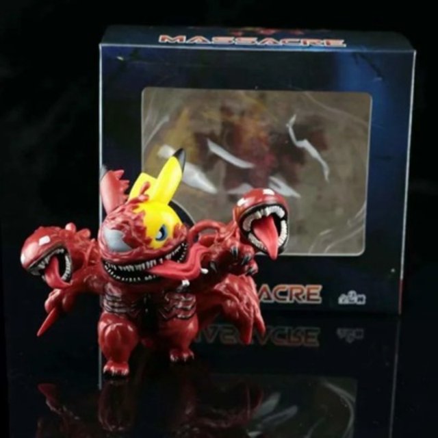 Marvel Venom Cos Pikachu muñecas decoración Anime figuras de acción chico juguete Q Figural Anime decoración modelo niños regalos de navidad