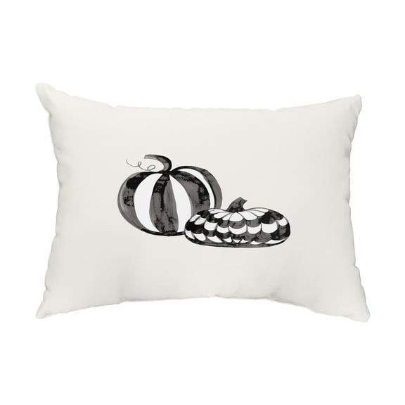 Simply Daisy, 14" x 20" Pumpkin Duo Cream Halloween Print Decorative Outdoor Throw Pillow