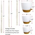 thumbnail image 3 of Bamworld Hanging Planters with Macrame Plant Hangers for Indoor Outdoor Plants 3 Set Self Watering Pots Hanging Baskets Flower Pot Holders 3 Different Size, 3 of 7