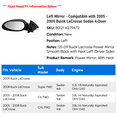 thumbnail image 2 of Left Mirror - Compatible with 2005 - 2009 Buick LaCrosse Sedan 4-Door 2006 2007 2008, 2 of 2