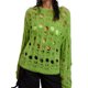 thumbnail image 2 of VISgogo, suéteres de moda para mujer, cuello redondo, manga larga, Color sólido, Jersey de punto hueco, Tops VISgogo moda, 2 of 9