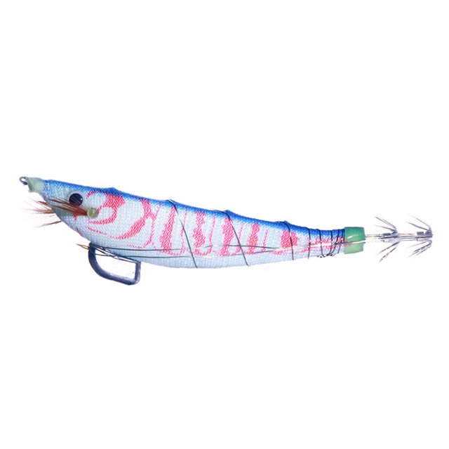 Señuelo de pesca falso de camarón de madera luminosa 12cm 14 3g aparejos de pesca de cebo Artificial JShteea El nuevo