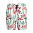 thumbnail image 4 of Wukai Flamingo Flower Men’s Short Pajama Pants With Pockets Soft Sleep Pj Shorts for Men-4X-Large, 4 of 6