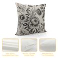 thumbnail image 4 of Heduofu Floral Pattern Bouquets of Spring Flowers Black and White Cotton Linen Square Throw Waist Pillow Case Decorative Cushion Cover Pillowcase Sofa  White, 4 of 5