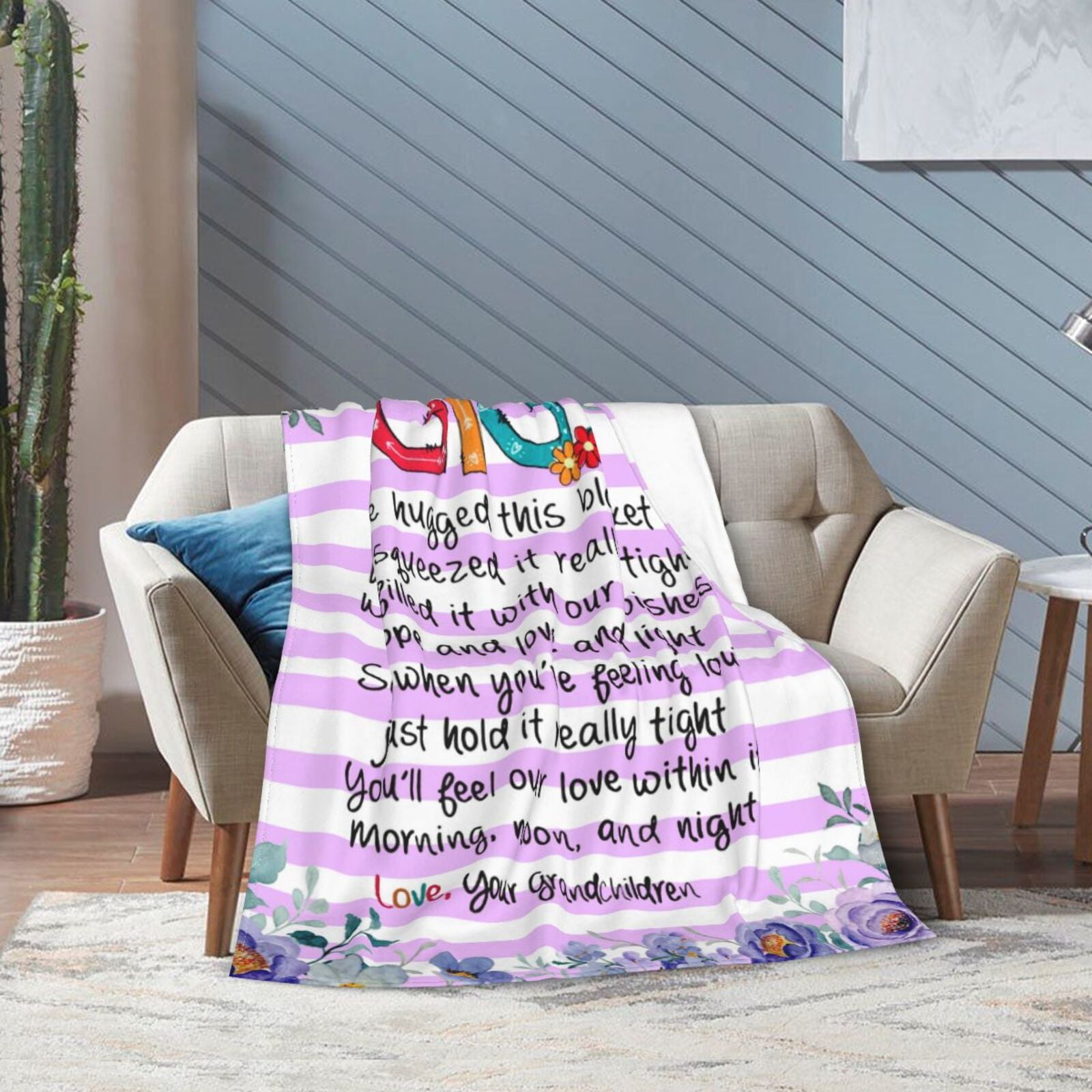 Wijzvio Gigi Loves Me Throw Blanket Soft Fuzzy Fleece Blanket For Couch Bed Living Room Decoration 60"X50"