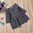 thumbnail image 5 of Douhoow Toddler Girls Knitted Dresses Autumn Winter Kids Ribbed Warm Dress Long Sleeve A-Line Dress, 5 of 8