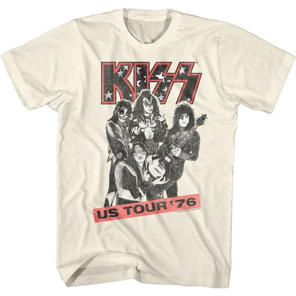 Kiss US Tour 76 Natural Adult T-Shirt