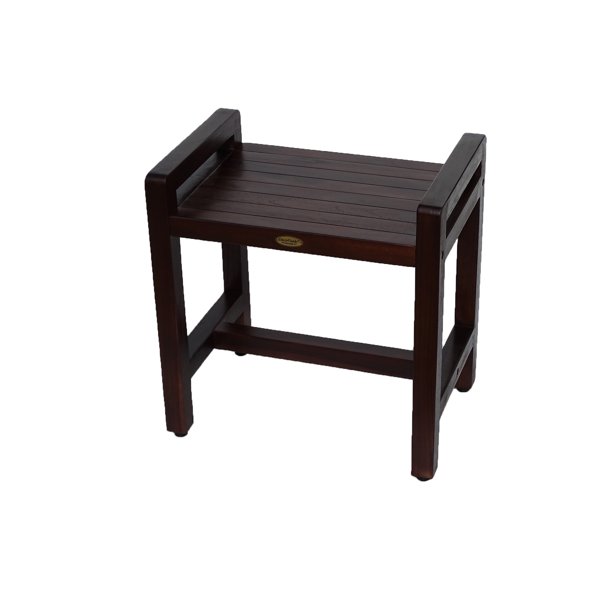 DecoTeak Eleganto 20" Ergonomic Teak Shower Stool With LiftAid Arms