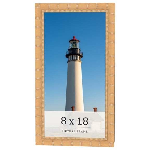 8x18 Light Brown Bamboo Real Wood Picture Frame Width 1.5 inches | Interior Frame Depth 0.5 inches