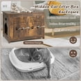 thumbnail image 6 of Gymax Wooden Cat Litter Box Enclosure Flip-Top Hidden Washroom Bench w/ Side Entrance, 6 of 10