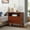 Walnut + Solid Wood+MDF, variant on Open Space and 2 Drawers Dresser Nightstand with Charging Station, Farmhouse End Table with USB Ports and Outlets, Fluted Pilasters Design Side Table with Solid Wood Legs for Bedroom