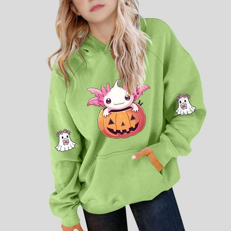 successthop Spooky Season Hoodies Graphic Ghost Toddler Girls Boys Long Sleeve Winter Fall Sport Pullover Sizes 5-15