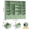 thumbnail image 5 of Hiphuta 55"W Kid Toy Storage Organizer with Sliding Bookshelf, Kid Bookcase with 4 Removable Drawers and Bins, for Children's Bedroom Playroom, Green, 5 of 7
