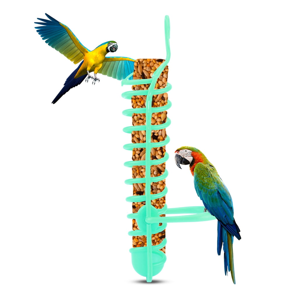 OTVIAP Parrots Feeder Basket Plastic Food Fruit Feeding Perch Stand