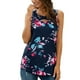 thumbnail image 3 of Chaleco de mujer Boho Camiseta sin mangas con estampado floral Camiseta con cuello en V, Azul marino, XL sidaley AP002566-19, 3 of 7