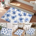 thumbnail image 5 of 2x3 Ft Entryway Area Rug, Blue Spring Floral Kitchen Rug Runner Washable Floor Mat, Elegant Flowers Summer Botanical Non Slip Indoor Door Mat Throw Carpet for Bathroom Living Room Bedroom, 5 of 8