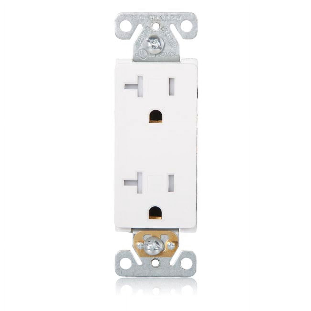 Maxxima 20A, 125V White Duplex Receptacle Electrical Outlet 10 Piece Pack