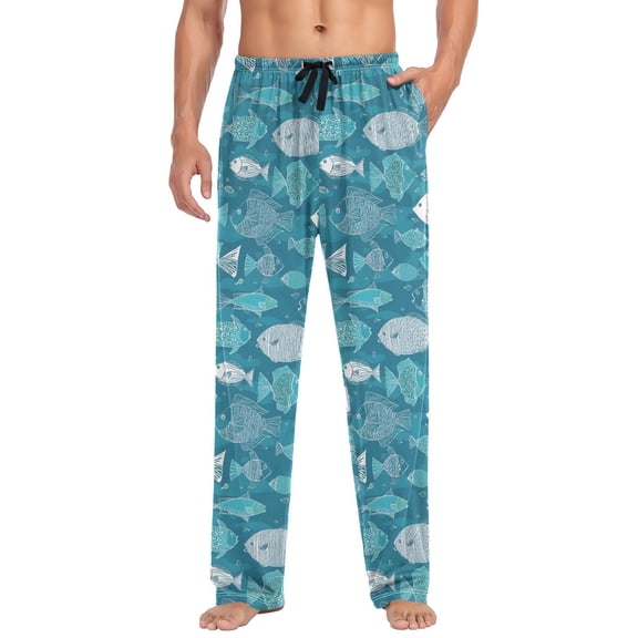 joogoo Men's Pajama Pants Cute Fishes Soft Long Sleep Lounge Pjs Bottoms L