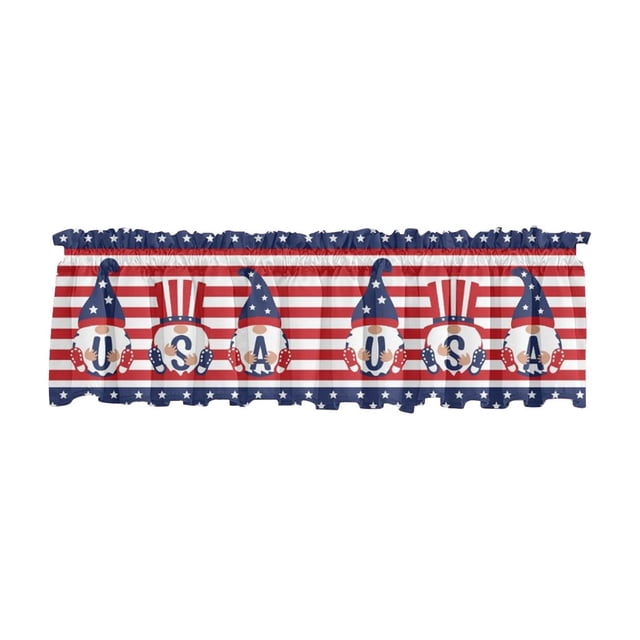 SLYNSHome 4th of July Valances for Windows,250th Anniversary Window Curtain Valances Memorial Day Independence Day Valance for Kitchen 54" W x 18" L, 1 Panel
