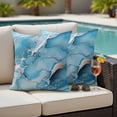thumbnail image 2 of Outdoor Pillow Cover Ombre Blue Teal Wave Stripes Set of 2 Waterproof Throw Pillowcases Abstract Ocean Decorative Patio Furniture Pillows for Couch Garden Indoor & Outdoor Use, 2 of 9