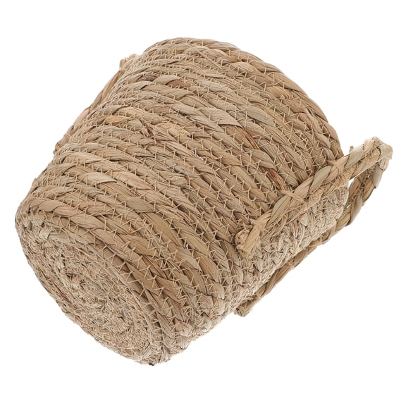 Tall Straw Wicker Planter Pot for Indoor Plants, Large Khaki Decorative Flower Pot