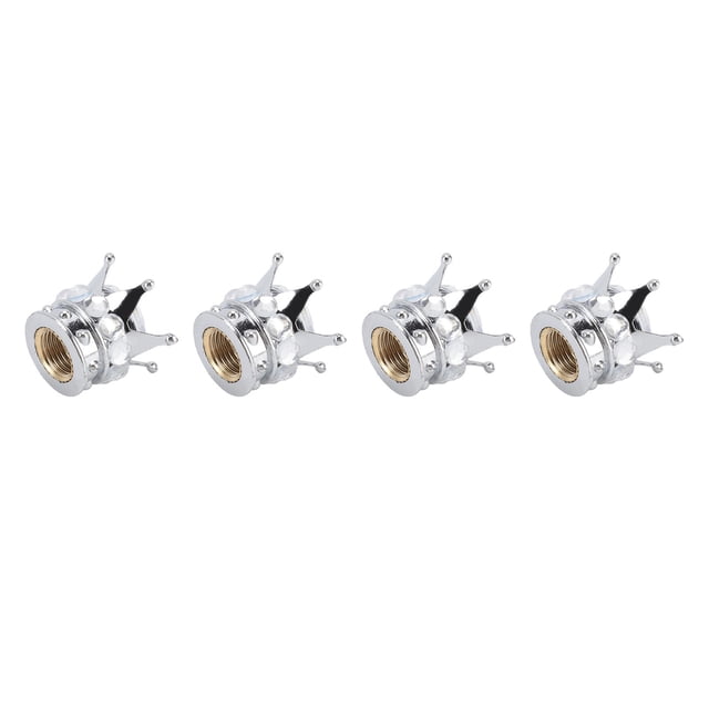 Tapas de válvula de vástago de rueda kangjianwuwushu 4 piezas Estilo diamante corona Universal blanco