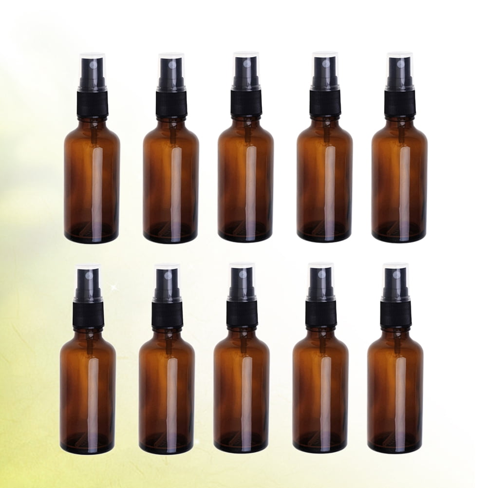 20pcs 20ml Portable Travel Bottle Lotion Spray Empty Glass Bottle Press Spray Bottle (Brown)