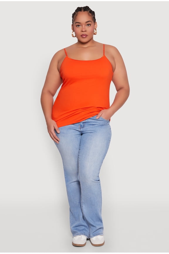 Womens Plus Size Basic Shelf Bra Cami