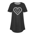 thumbnail image 3 of FAIWAD Tuniques à Manches Courtes pour Femmes, Col Rond, Blouses Amples, T-shirts Graphiques avec Cœur Mignon, 3 of 3