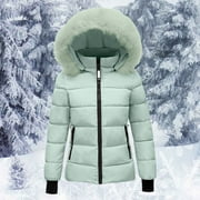 Baberdicy Women's Long Hooded Quilted down Coat, Warm Winter Padded Maxi Jacket with Pockets , Student Hooded down Jacket, Quilted Winter Parka, School Coat Green L