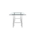 thumbnail image 3 of Pemberly Row Modern Polished Steel Metal and Tempered Glass Desk in Clear, 3 of 4
