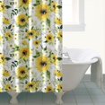thumbnail image 4 of White Green Leaf Sunflower Pattern Shower Curtain 72"x84" ,Bathroom Decorative Shower Curtains Set with 12 Hooks,Modern Waterproof Washable Shower Curtain, 4 of 6