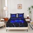 thumbnail image 2 of Erosebridal Twin Gamer Bedding Sets Gaming Fitted Sheet Teens Video Gamer Room Decor,Gamepad Controller Gamer Bed Sheets Black Royal Blue Tie Dye Bed Set, 2 of 5