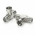 Cable Tv Connector F Tee Head One Two Female Inch Cable Is Connected To