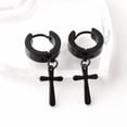 thumbnail image 5 of K-KED Corss Pendant Earrings Stainless Steel Hoop Stud Ear Delicate Jewelry Punk Men Hip Hot-5#, 5 of 8