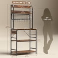 thumbnail image 3 of HOMCOM Bakers Rack with Power Outlet Industrial Coffee Bar Rustic Brown, 3 of 10